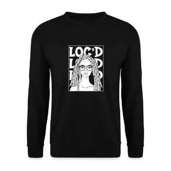 It's The Locs For Me - Afro Hair Black American - Unisex Pullover - Schwarz - Vorne - Alina (178cm) & Michal (187cm)