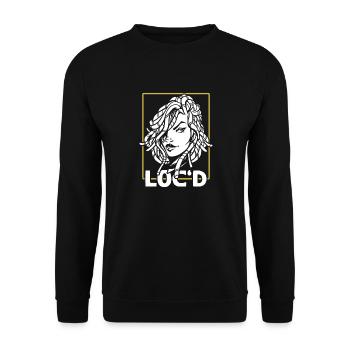 It's The Locs For Me - Afro Hair Black American - Unisex Pullover - Schwarz - Vorne - Alina (178cm) & Michal (187cm)