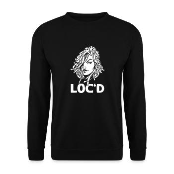 It's The Locs For Me - Afro Hair Black American - Unisex Pullover - Schwarz - Vorne - Alina (178cm) & Michal (187cm)