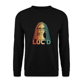 It's The Locs For Me - Afro Hair Black American - Unisex Pullover - Schwarz - Vorne - Alina (178cm) & Michal (187cm)
