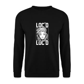 It's The Locs For Me - Afro Hair Black American - Unisex Pullover - Schwarz - Vorne - Alina (178cm) & Michal (187cm)