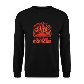 Jumping for Joy is good Exercise - Unisex Sweatshirt - black - Front - Alina (178cm) & Michal (187cm)