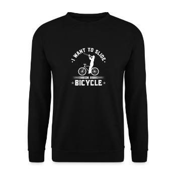 Trombone Player Bicycle Quote, Funny Trombonist - Unisex Pullover - Schwarz - Vorne - Alina (178cm) & Michal (187cm)