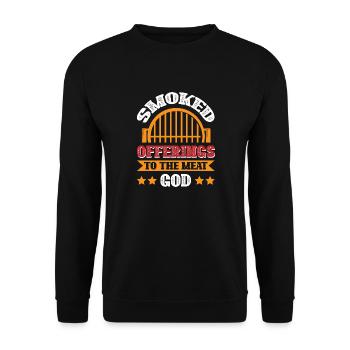 Smoked offerings to the meat god - Unisex Sweatshirt - black - Front - Alina (178cm) & Michal (187cm)