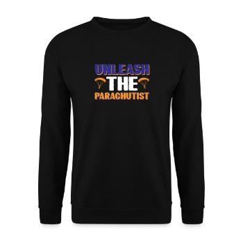 Unleash The Parachutist - Unisex Sweatshirt - black - Front - Alina (178cm) & Michal (187cm)