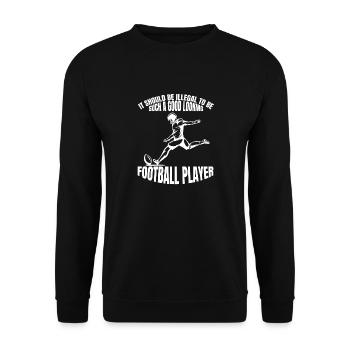American Football Footballspieler Footballtrainer - Unisex Pullover - Schwarz - Vorne - Alina (178cm) & Michal (187cm)