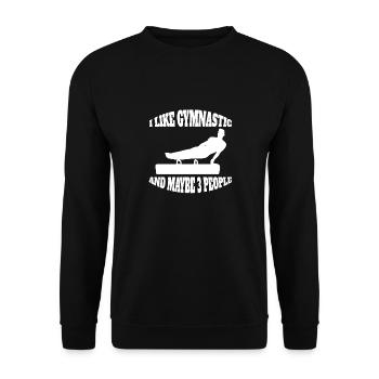 Gymnastique Club de gymnastique Sol Gymnastique Gymnastique Appareil Gymnastique - Sweat-shirt Unisexe - noir - Devant - Alina (178cm) & Michal (187cm)