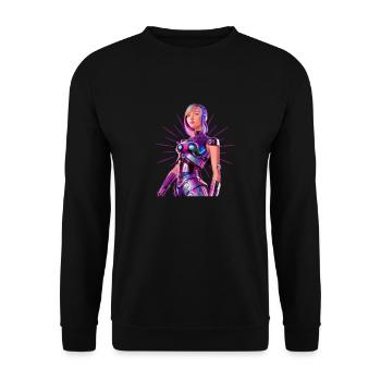 Space Girl 1 - Unisex Pullover - Schwarz - Vorne - Alina (178cm) & Michal (187cm)