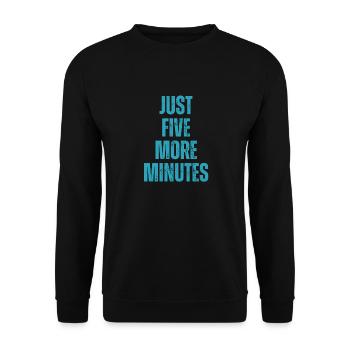 Nur noch fünf Minuten lustiges Gaming-Gamer-Zitat - Unisex Pullover - Schwarz - Vorne - Alina (178cm) & Michal (187cm)