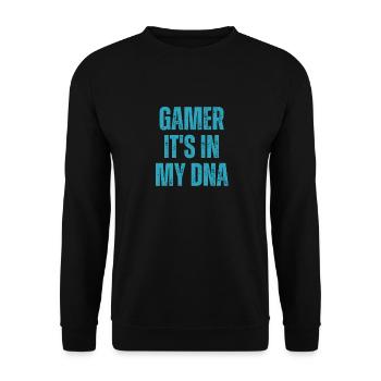 Gamer It's In My DNA Funny Gaming Gamer Zitat - Unisex Pullover - Schwarz - Vorne - Alina (178cm) & Michal (187cm)
