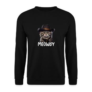 Meowdy Funny cat Meme for Cat Lovers - Unisex Pullover - Schwarz - Vorne - Alina (178cm) & Michal (187cm)