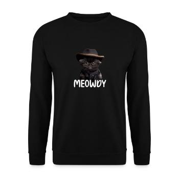 Meowdy Funny cat Meme for Cat Lovers - Unisex Pullover - Schwarz - Vorne - Alina (178cm) & Michal (187cm)