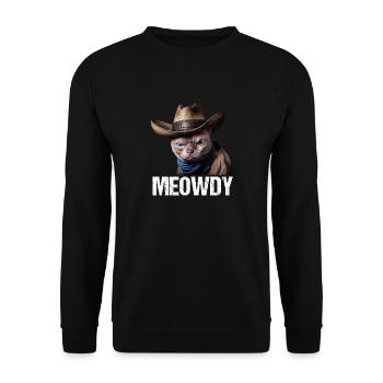 Meowdy Funny cat Meme for Cat Lovers - Unisex Pullover - Schwarz - Vorne - Alina (178cm) & Michal (187cm)