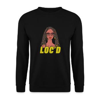 It's The Locs For Me - Afro Hair Black American - Unisex Pullover - Schwarz - Vorne - Alina (178cm) & Michal (187cm)