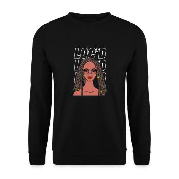 It's The Locs For Me - Afro Hair Black American - Unisex Pullover - Schwarz - Vorne - Alina (178cm) & Michal (187cm)