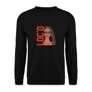 It's The Locs For Me - Afro Hair Black American - Unisex Pullover - Schwarz - Vorne - Alina (178cm) & Michal (187cm)