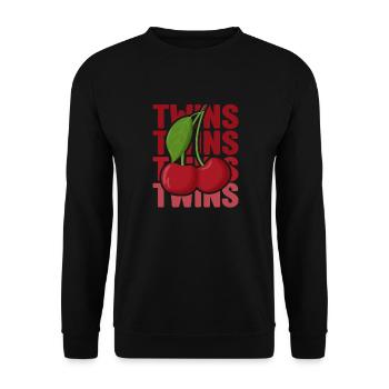 Sour cherries twin siblings design - Unisex Sweatshirt - black - Front - Alina (178cm) & Michal (187cm)
