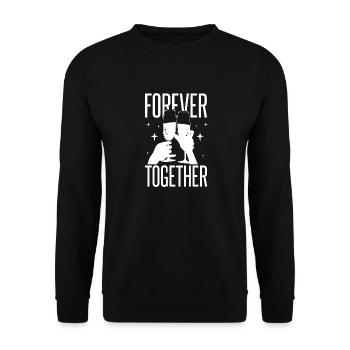 Twin siblings party with glass - Unisex Sweatshirt - black - Front - Alina (178cm) & Michal (187cm)