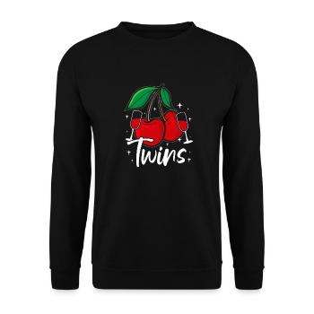 Sour cherries twin siblings design - Unisex Sweatshirt - black - Front - Alina (178cm) & Michal (187cm)