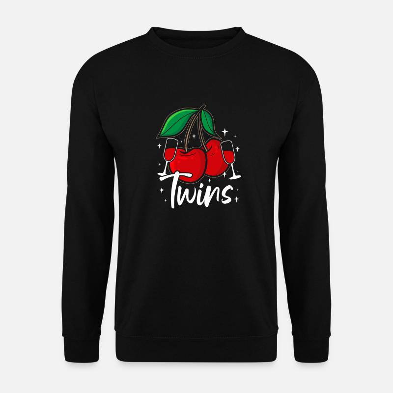 Sauerkirschen Zwillings Geschwister design - Unisex Pullover - Schwarz