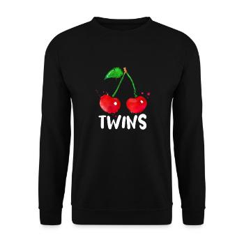 Sour cherries twin siblings design - Unisex Sweatshirt - black - Front - Alina (178cm) & Michal (187cm)