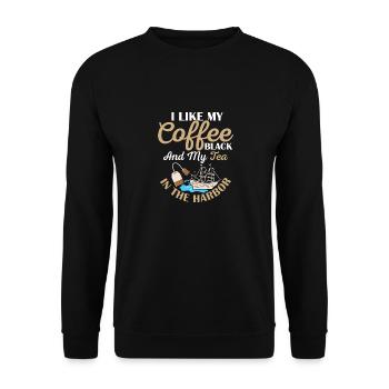 I Like My Coffee Black History Teacher Student - Unisex Sweatshirt - black - Front - Alina (178cm) & Michal (187cm)