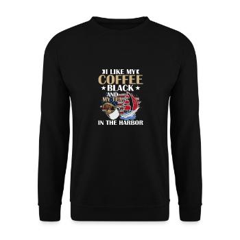 I Like My Coffee Black History Teacher Education - Unisex Sweatshirt - black - Front - Alina (178cm) & Michal (187cm)