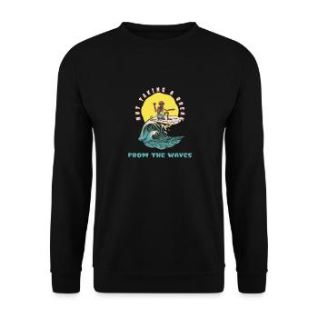 Not Taking A Break From The Waves Funny Surfer - Unisex Sweatshirt - black - Front - Alina (178cm) & Michal (187cm)