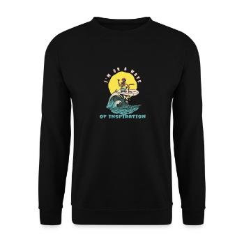 Je suis sur une vague d’inspiration drôle de surfeur rétro - Sweat-shirt Unisexe - noir - Devant - Alina (178cm) & Michal (187cm)