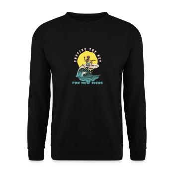 Surfer sur le Net pour de nouvelles idées Drôle de surfeur rétro - Sweat-shirt Unisexe - noir - Devant - Alina (178cm) & Michal (187cm)