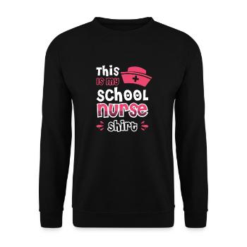 Das ist mein Schulkrankenschwester-Shirt - Unisex Pullover - Schwarz - Vorne - Alina (178cm) & Michal (187cm)