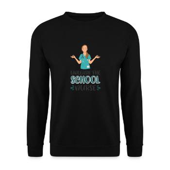 Entfessle die Schulkrankenschwester - Unisex Pullover - Schwarz - Vorne - Alina (178cm) & Michal (187cm)