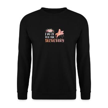 Ich tue es für die Sekretärin - Unisex Pullover - Schwarz - Vorne - Alina (178cm) & Michal (187cm)