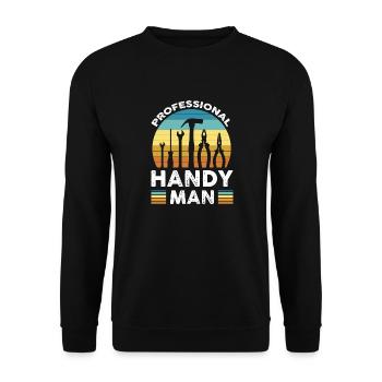 Professional Handyman - Unisex Sweatshirt - black - Front - Alina (178cm) & Michal (187cm)