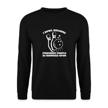 Bowling Bowling Bowling Club Bowling Club - Sweat-shirt Unisexe - noir - Devant - Alina (178cm) & Michal (187cm)