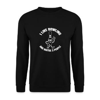 Bowler Kegeln Bowling Kegelverein Bowlingverein - Unisex Pullover - Schwarz - Vorne - Alina (178cm) & Michal (187cm)