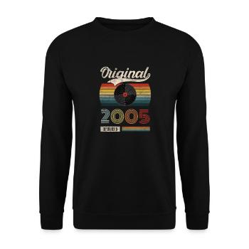 2005 Vintage Birthday Gift Tee Retro Style - Unisex Sweatshirt - black - Front - Alina (178cm) & Michal (187cm)