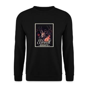 Dirndl Ersatz Dirndl Trachten Kostüm Dirndl Ersatz - Unisex Pullover - Schwarz - Vorne - Alina (178cm) & Michal (187cm)