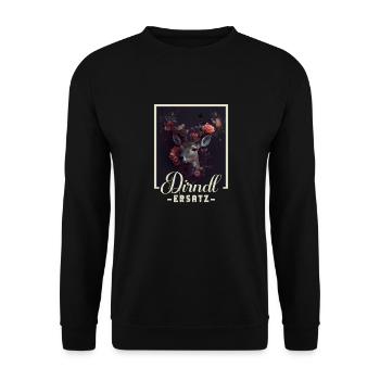 Dirndl Ersatz Dirndl Trachten Kostüm Dirndl Ersatz - Unisex Pullover - Schwarz - Vorne - Alina (178cm) & Michal (187cm)