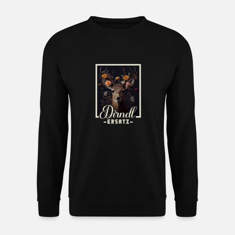 Dirndl Ersatz Dirndl Trachten Kostüm Dirndl Ersatz - Unisex Pullover - Schwarz
