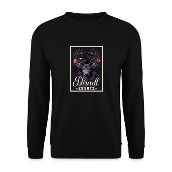 Dirndl Ersatz Dirndl Trachten Kostüm Dirndl Ersatz - Unisex Pullover - Schwarz - Vorne - Alina (178cm) & Michal (187cm)