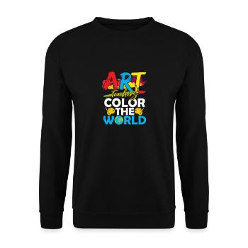Art Teachers Color The World Education Artist - Unisex Pullover - Schwarz - Vorne - Alina (178cm) & Michal (187cm)