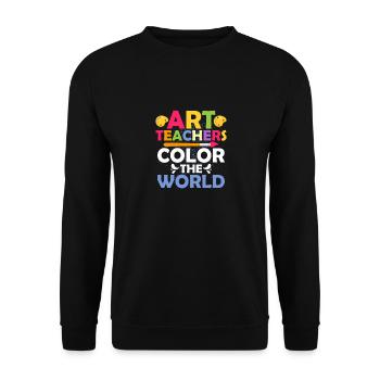 Art Teachers Color The World Artist Education - Unisex Pullover - Schwarz - Vorne - Alina (178cm) & Michal (187cm)