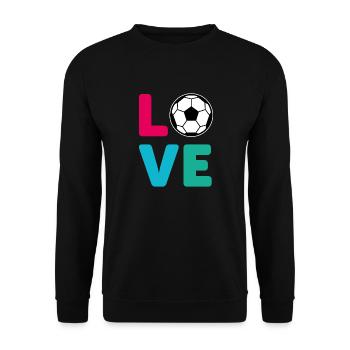 Love Fußball lustiges funny Design Tshirt - Unisex Pullover - Schwarz - Vorne - Alina (178cm) & Michal (187cm)
