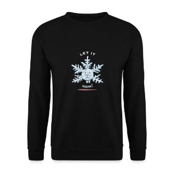 Let It Snow! Cute Funny Snow Winter Designs - Unisex Pullover - Schwarz - Vorne - Alina (178cm) & Michal (187cm)