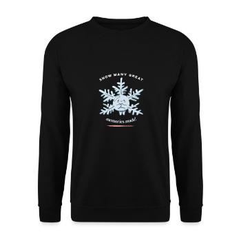 Snow Many Great Memories Made! Funny Snow Winter - Unisex Sweatshirt - black - Front - Alina (178cm) & Michal (187cm)