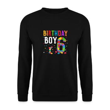 Blocs de construction enfant anniversaire 6 ans - Sweat-shirt Unisexe - noir - Devant - Alina (178cm) & Michal (187cm)