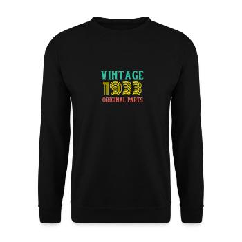 Année de naissance Millésime 1933 Pièces d’origine Anniversaire - Sweat-shirt Unisexe - noir - Devant - Alina (178cm) & Michal (187cm)