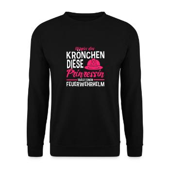 Vergiss Das Krönchen Diese Prinzessin - Unisex Pullover - Schwarz - Vorne - Alina (178cm) & Michal (187cm)