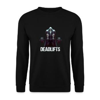 Deadlifts Gym Fitness Fun Workout - Unisex Sweatshirt - black - Front - Alina (178cm) & Michal (187cm)